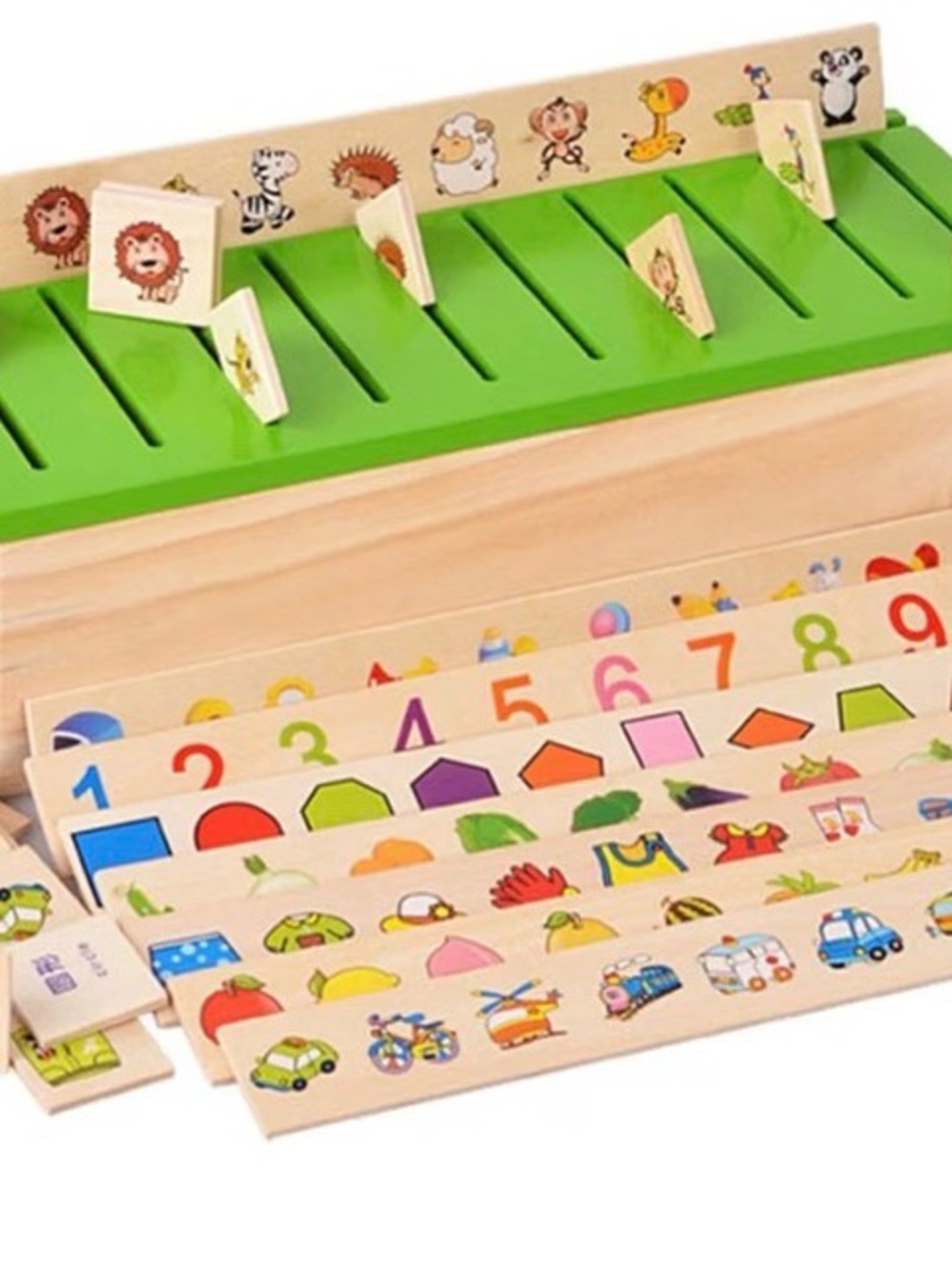 Wooden Animal and Learning Sorter Toy - Green